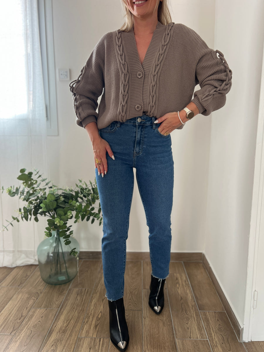 LE GILET TORSADE TAUPE