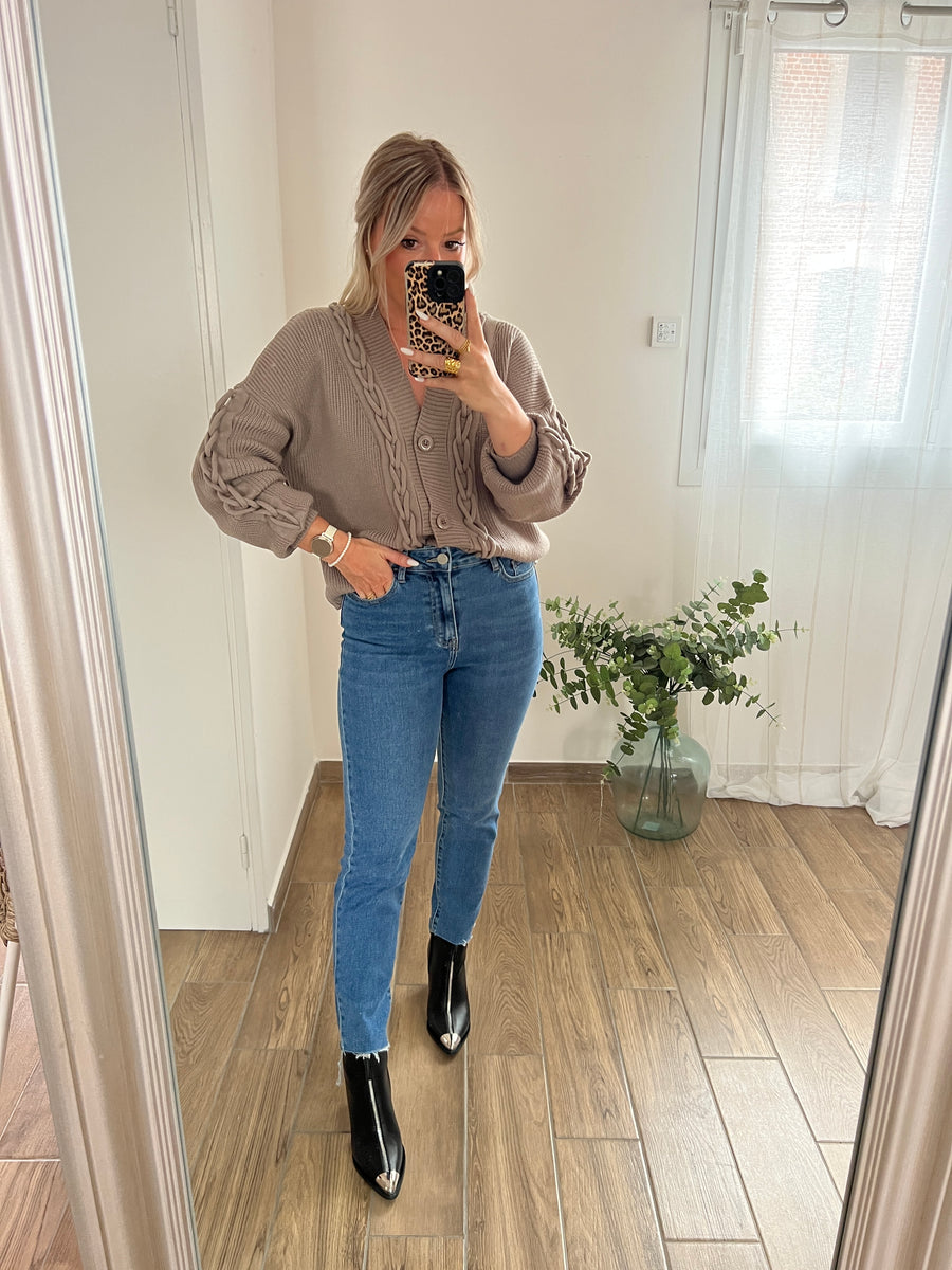 LE GILET TORSADE TAUPE