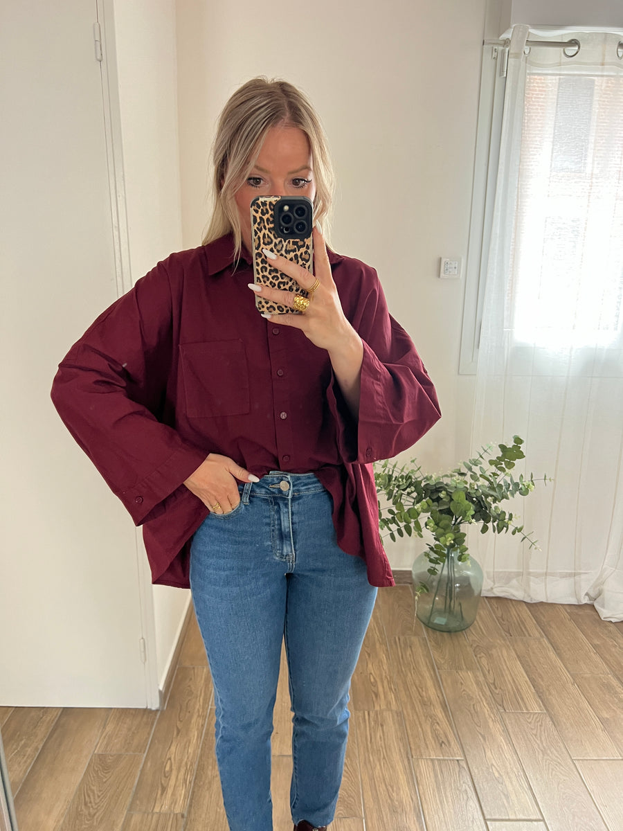 LA CHEMISE BASIQUE ÉVASÉE BORDEAUX