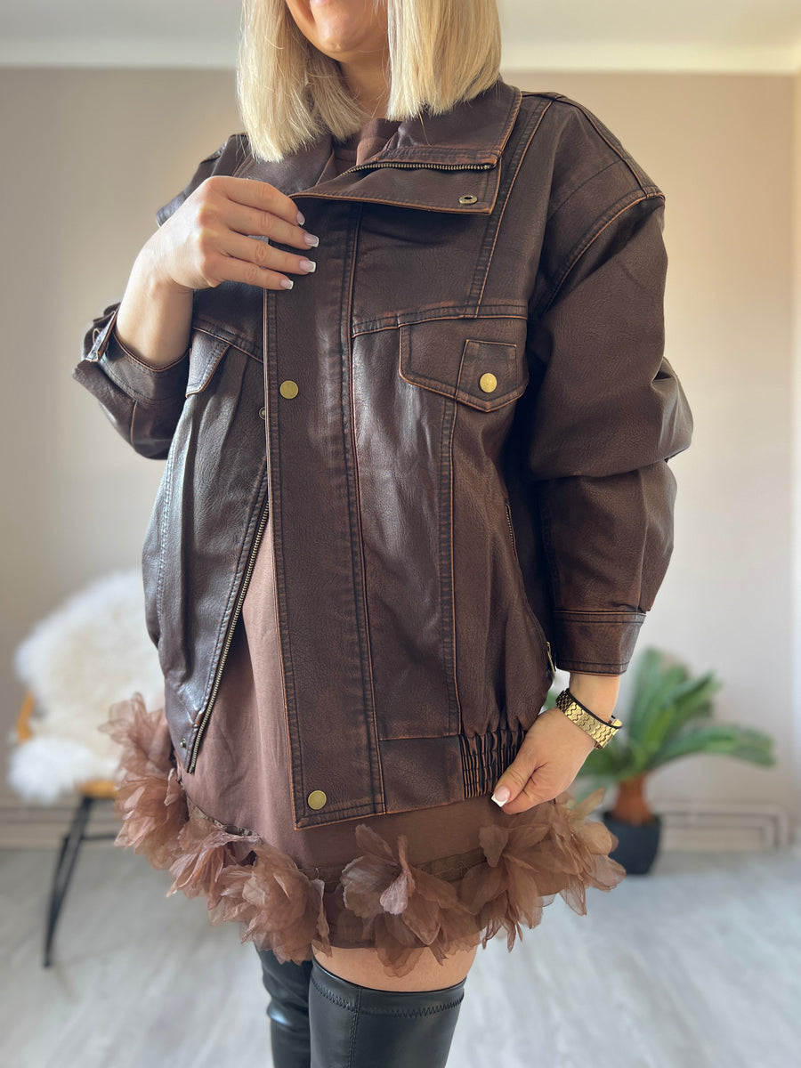 LE PERFECTO OVERSIZE MARRON VIEILLI