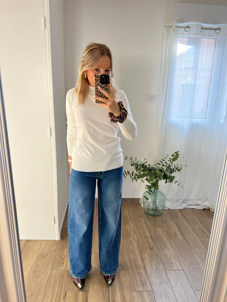 LE PULL COL CHEMINÉE BLANC