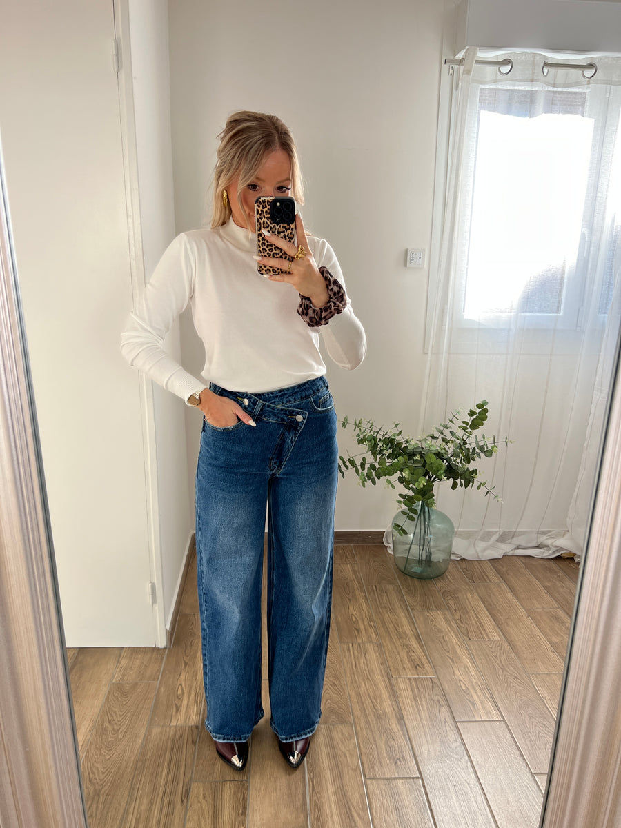 LE PULL COL CHEMINÉE BLANC