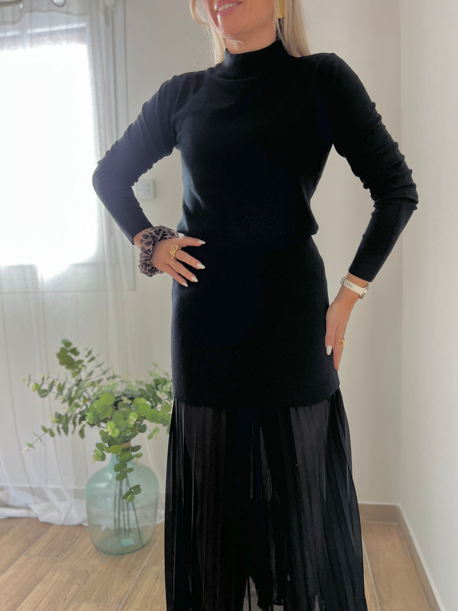 LE PULL COL CHEMINÉE NOIR
