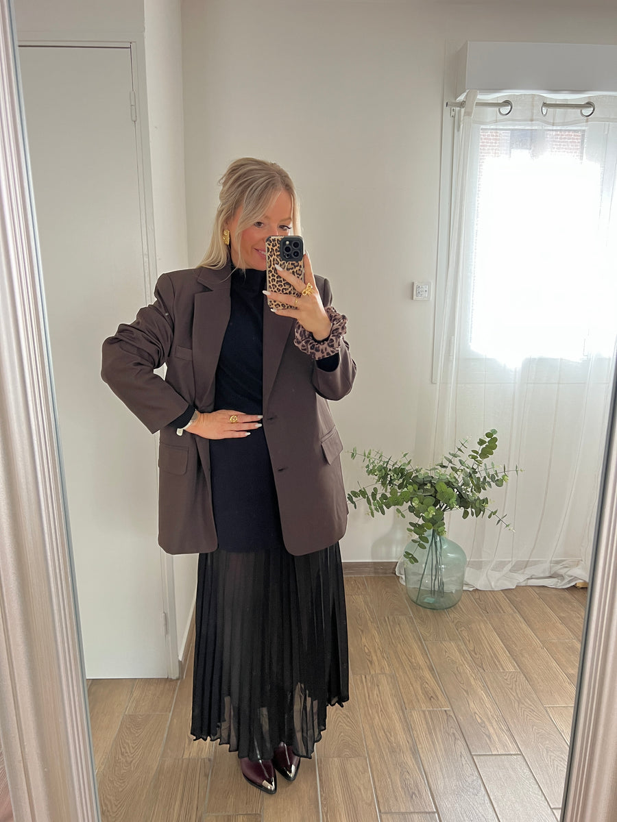 LE PULL COL CHEMINÉE NOIR