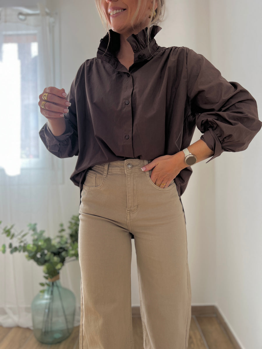 LA CHEMISE ÉLÉGANTE MARRON