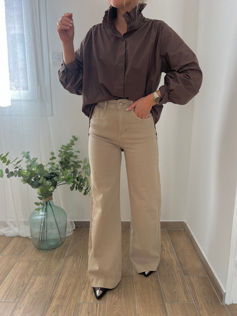 LA CHEMISE ÉLÉGANTE MARRON