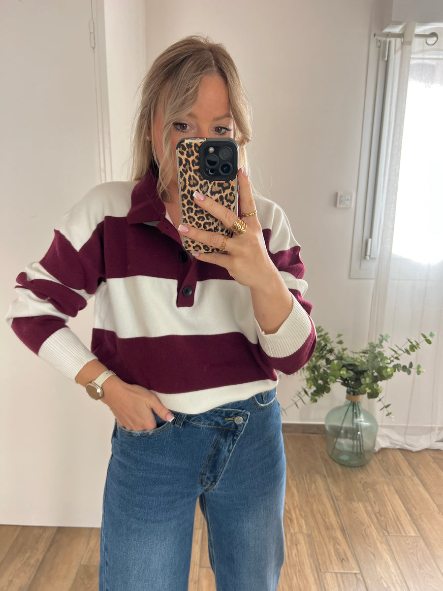 LE PULL POLO BORDEAUX