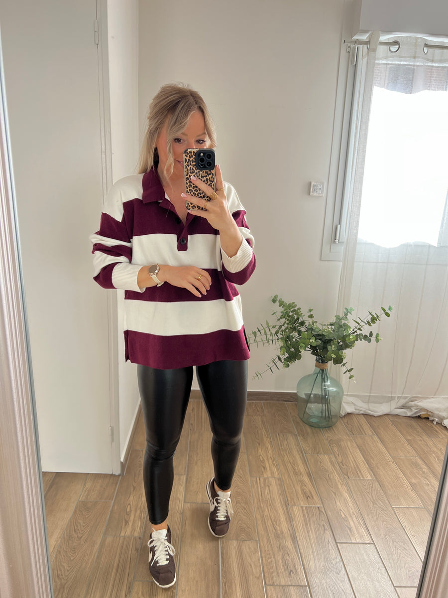LE PULL POLO BORDEAUX