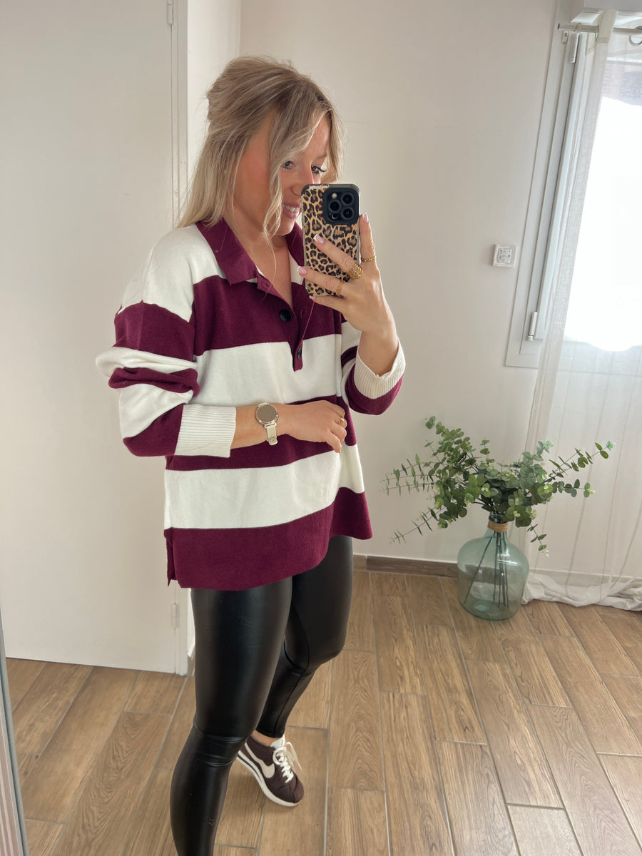 LE PULL POLO BORDEAUX