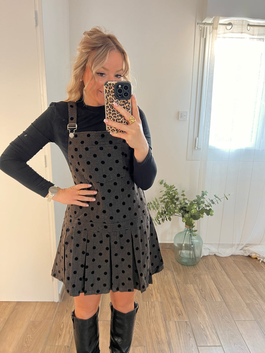LA ROBE SALOPETTE A POIS