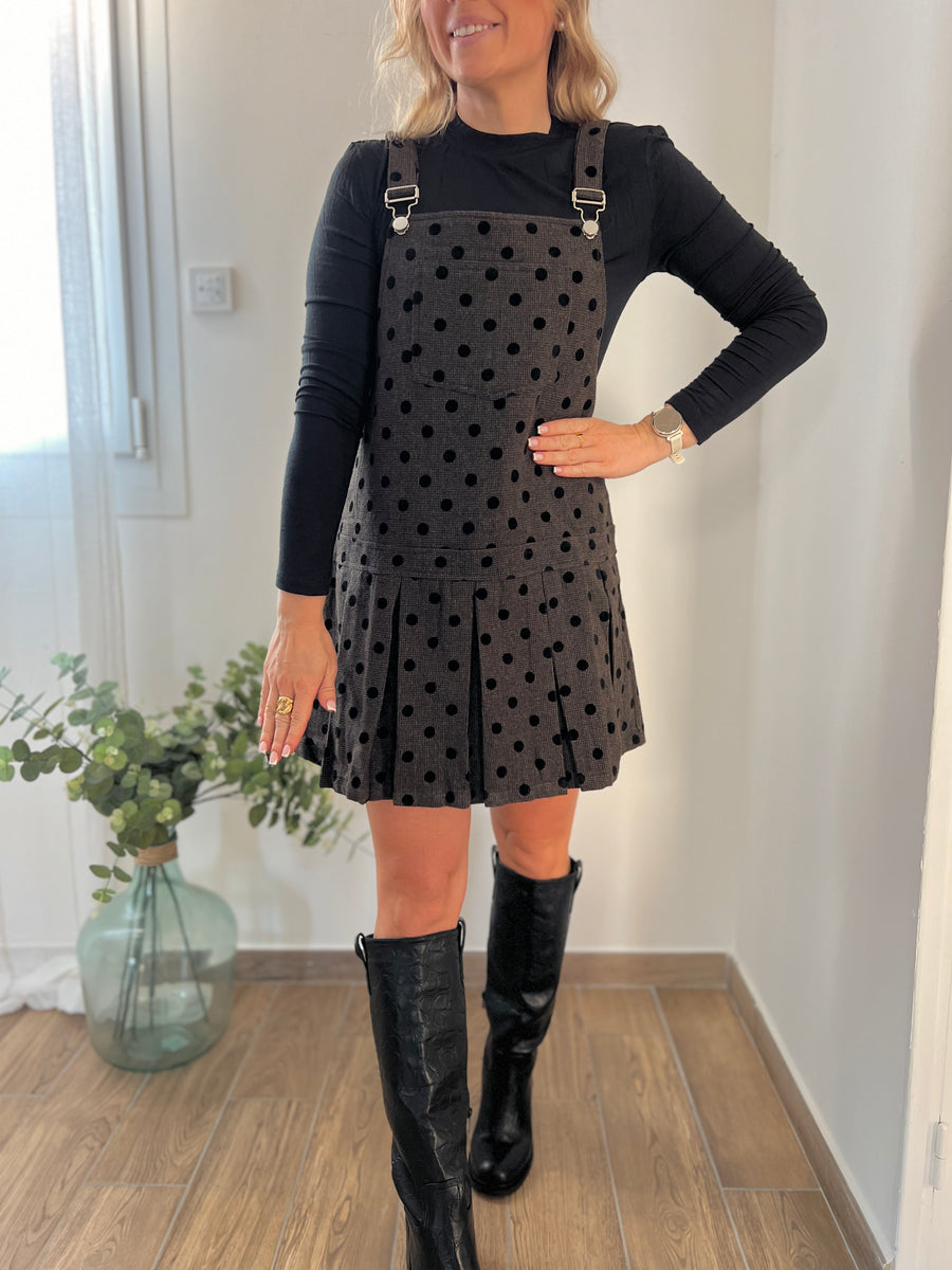 LA ROBE SALOPETTE A POIS
