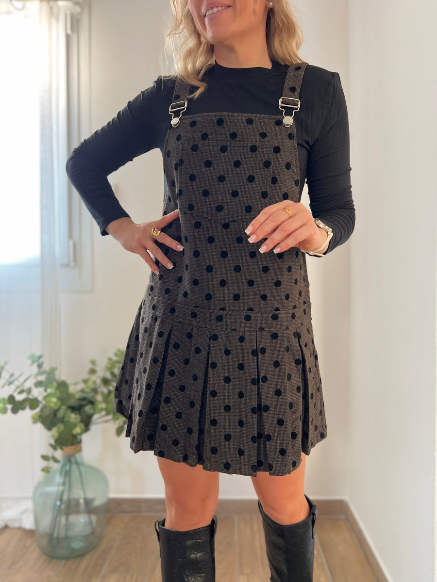 LA ROBE SALOPETTE A POIS