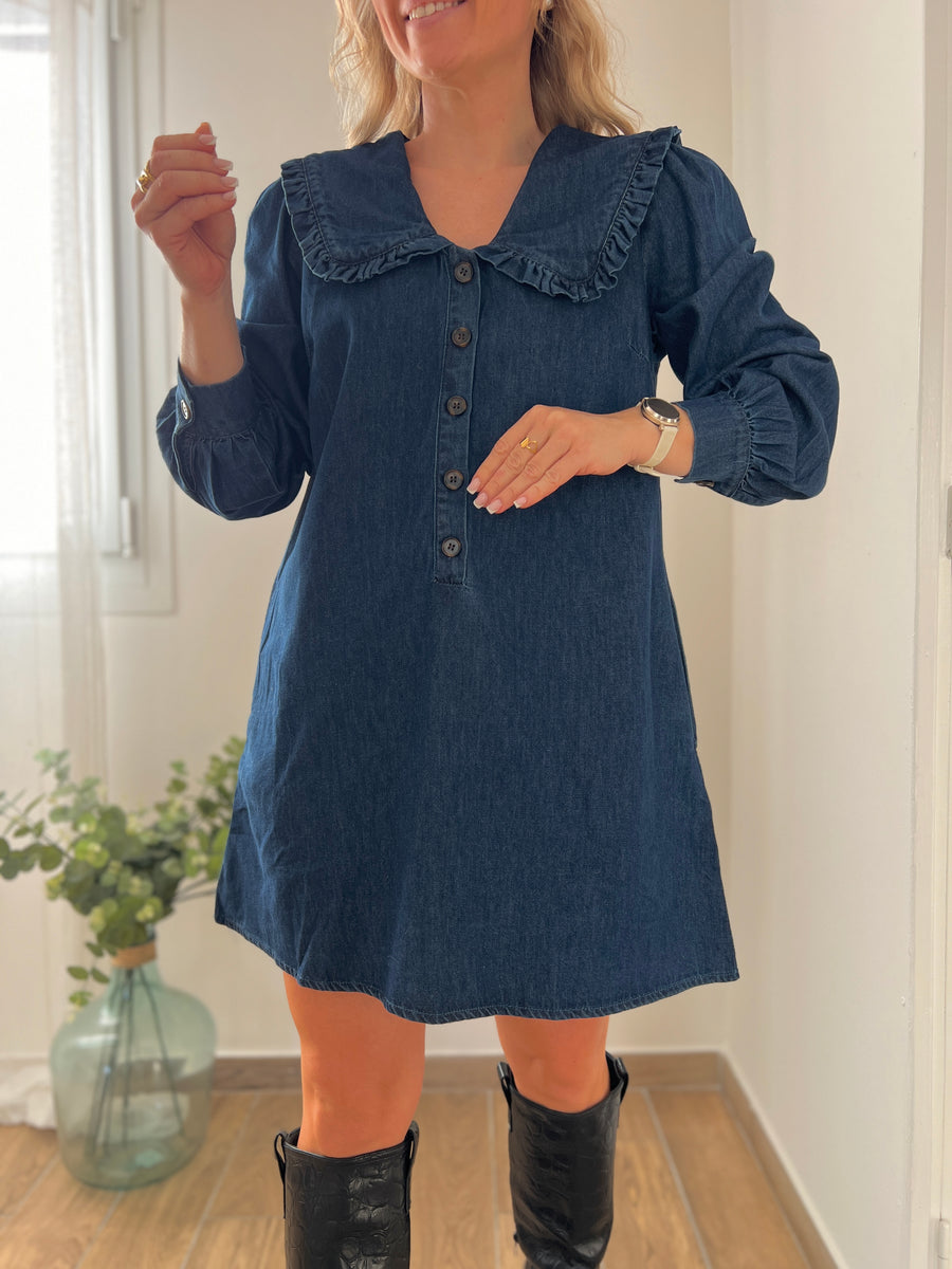 LA ROBE EN JEAN COL CLAUDINE