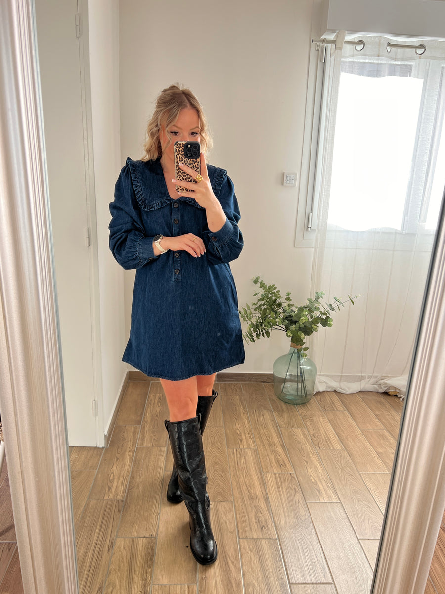 LA ROBE EN JEAN COL CLAUDINE