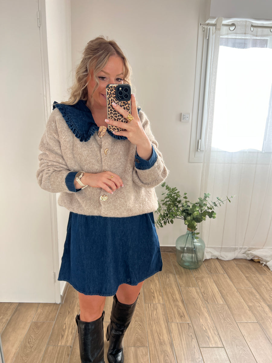 LA ROBE EN JEAN COL CLAUDINE