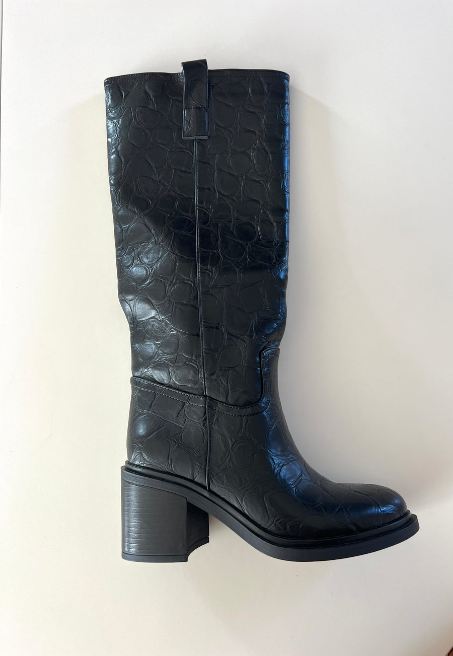 LES BOTTES CROCO NOIRES