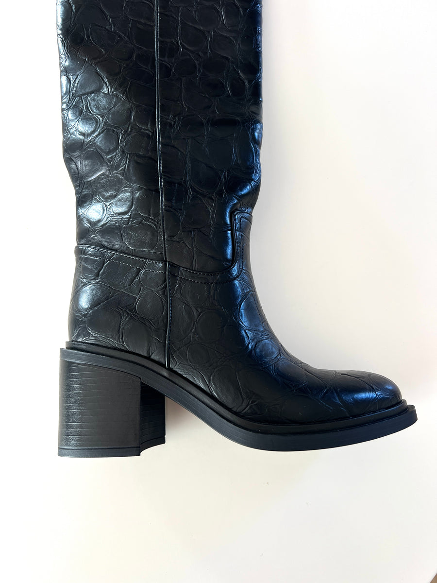 LES BOTTES CROCO NOIRES