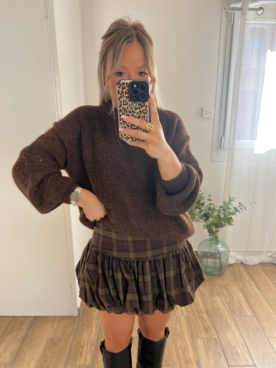 LA JUPE ÉCOSSAISE MARRON