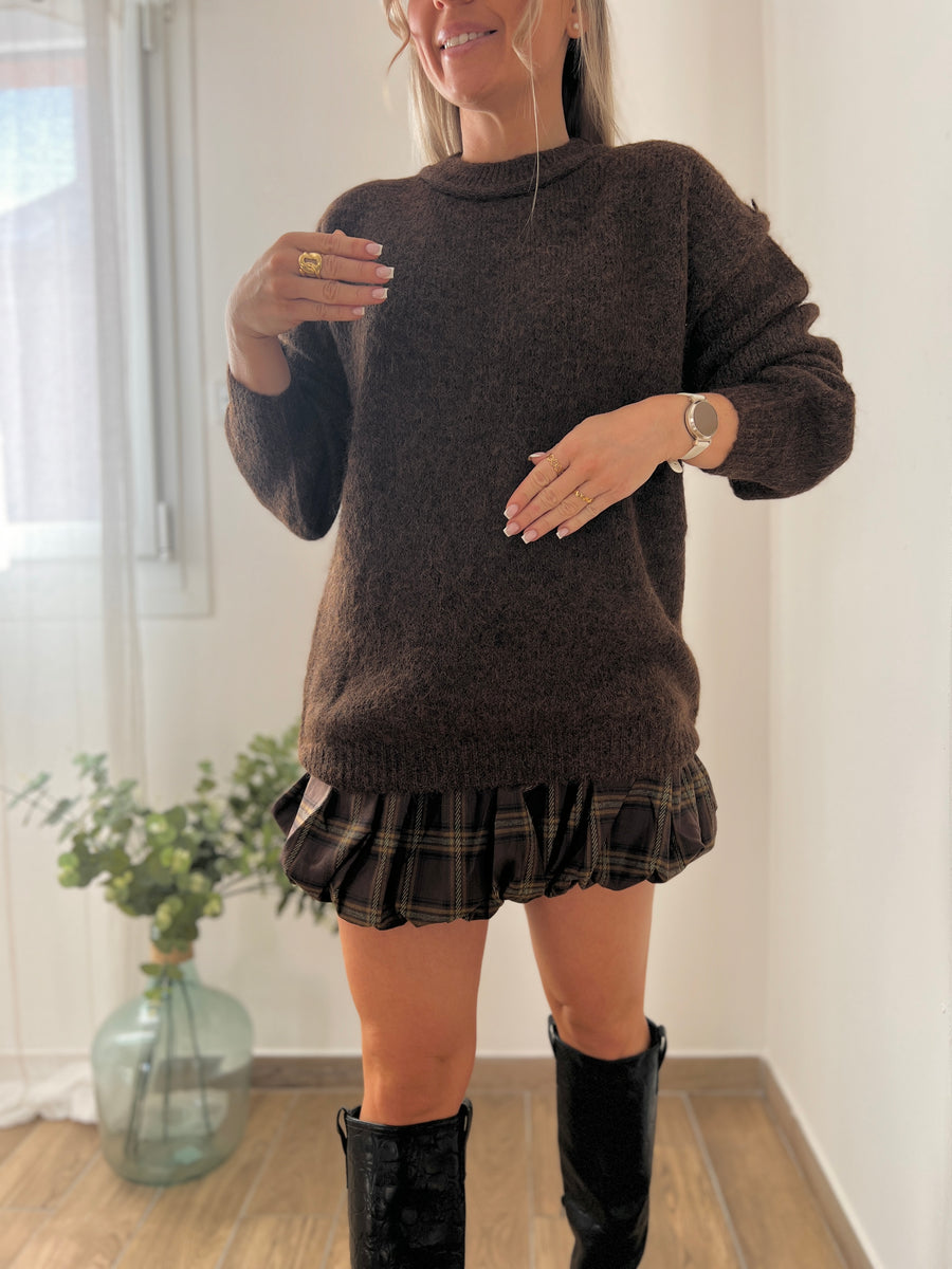 LE PULL BASIQUE MARRON