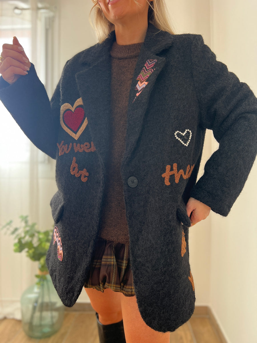 LE MANTEAU BLAZER PATCHWORK NOIR