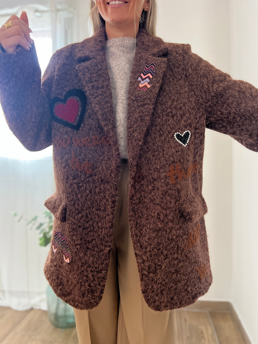 LE MANTEAU BLAZER PATCHWORK MARRON