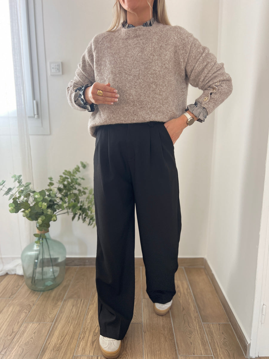 LE PANTALON À PINCES BASIQUE NOIR