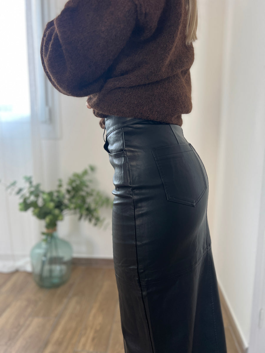 LA JUPE EN SIMILI NOIRE
