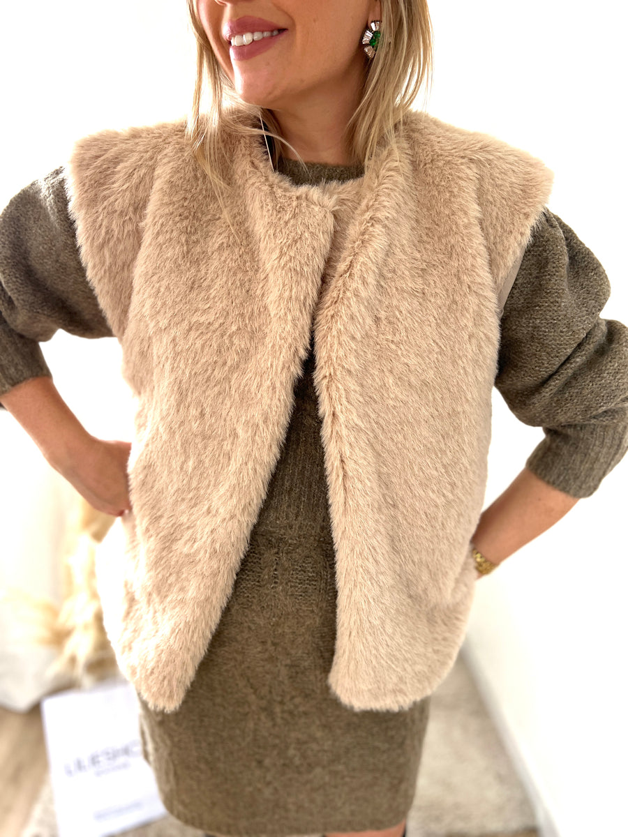 LA VESTE FUR BEIGE