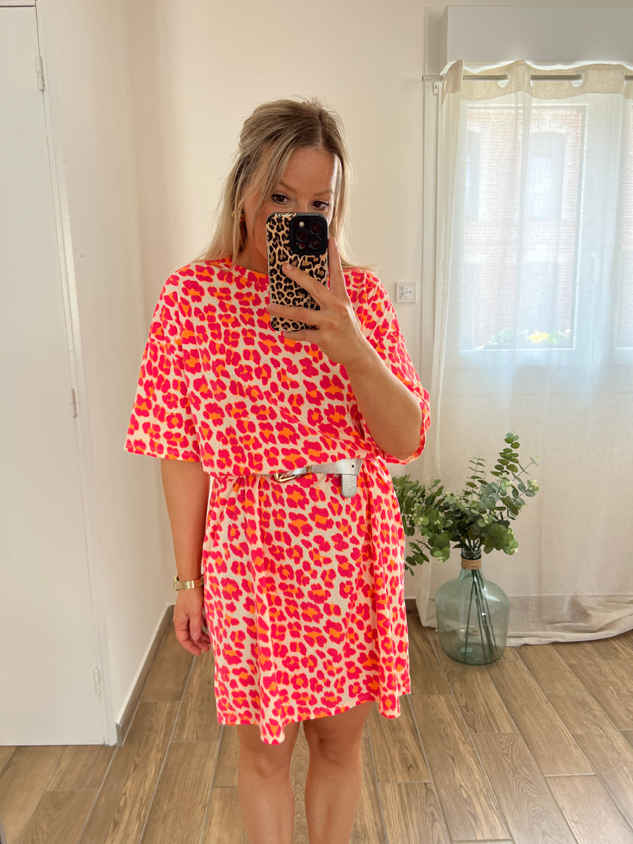 LA ROBE LÉO FLUO ROSE