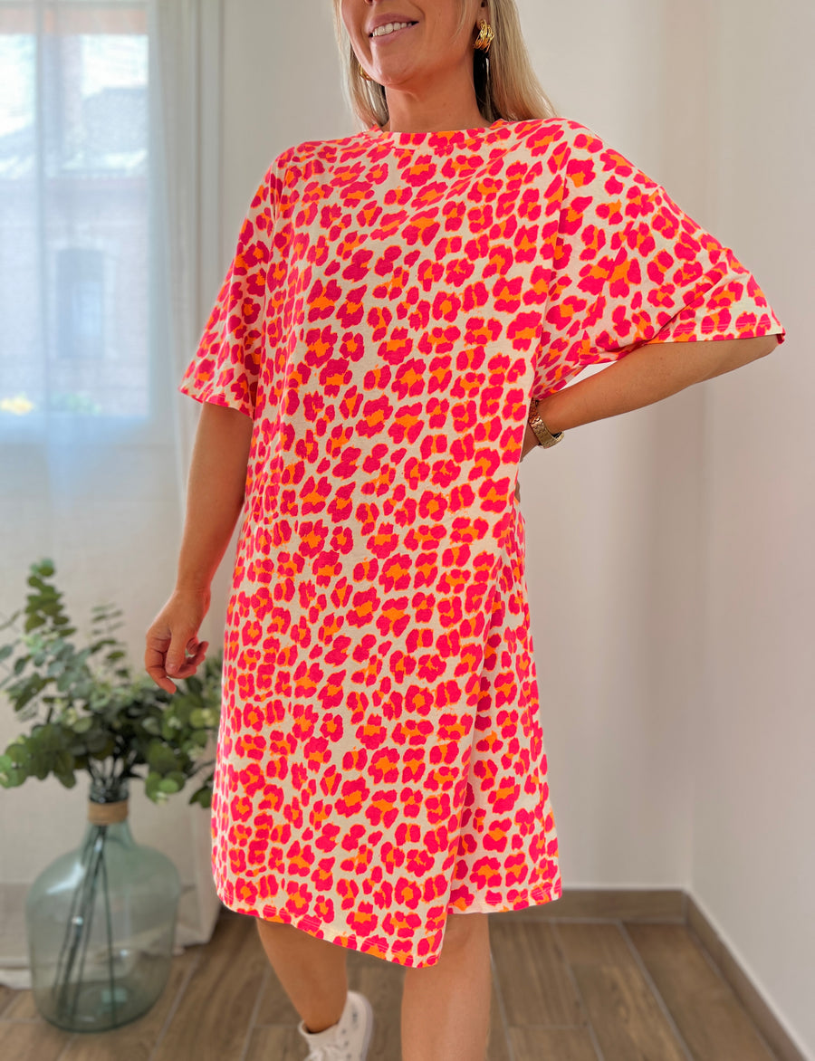 LA ROBE LÉO FLUO ROSE