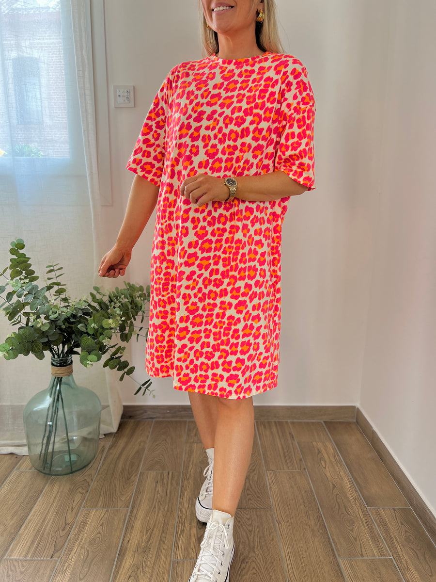 LA ROBE LÉO FLUO ROSE