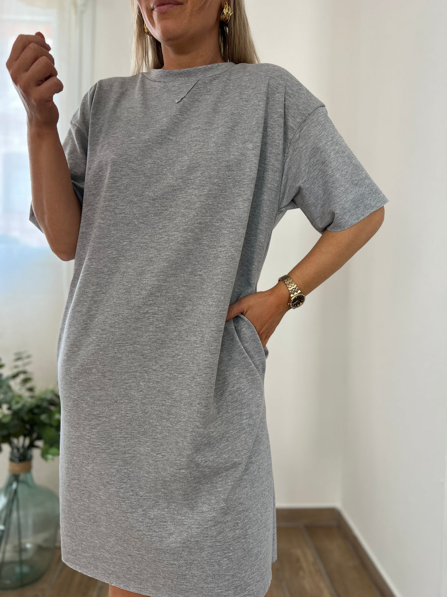 LA ROBE T-SHIRT GRISE