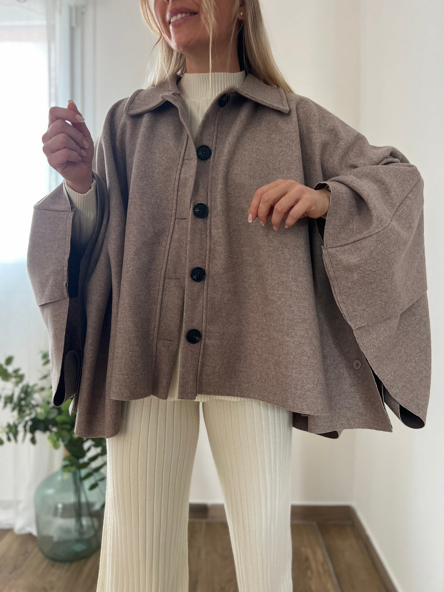 LE MANTEAU CAPE TAUPE