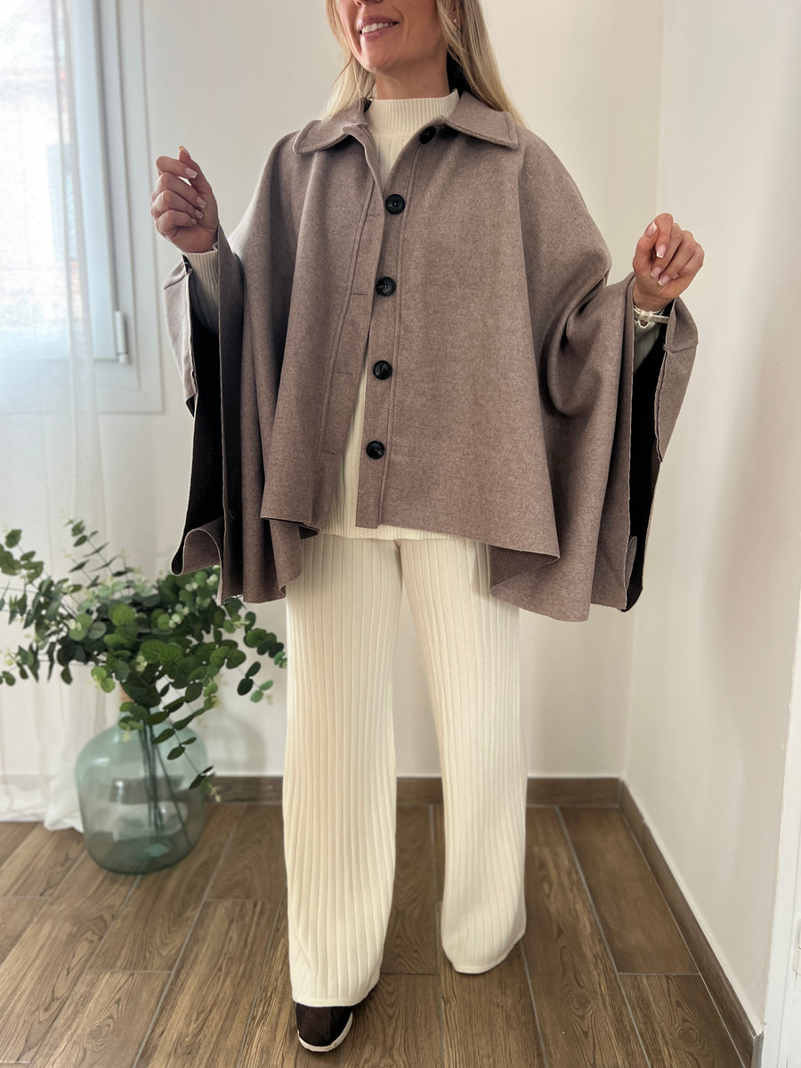 LE MANTEAU CAPE TAUPE