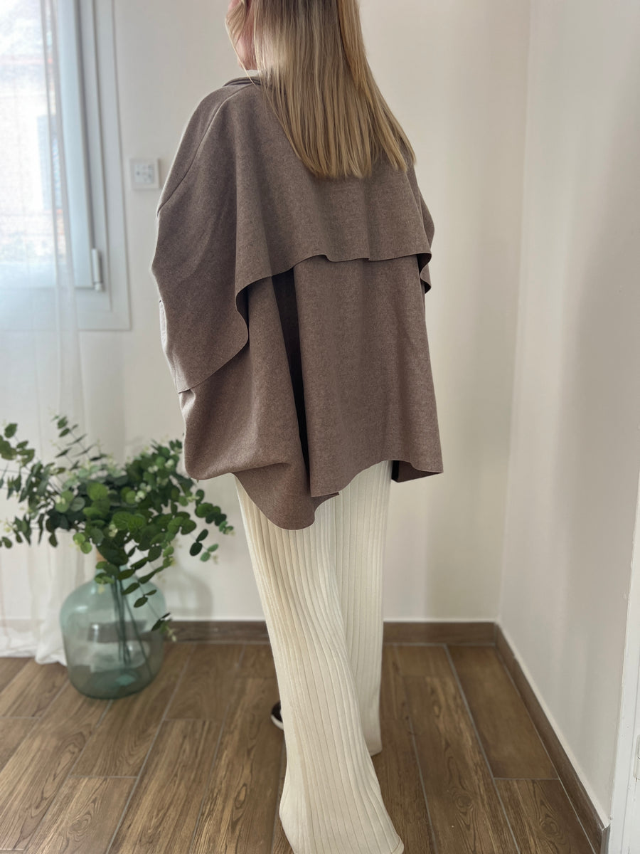LE MANTEAU CAPE TAUPE