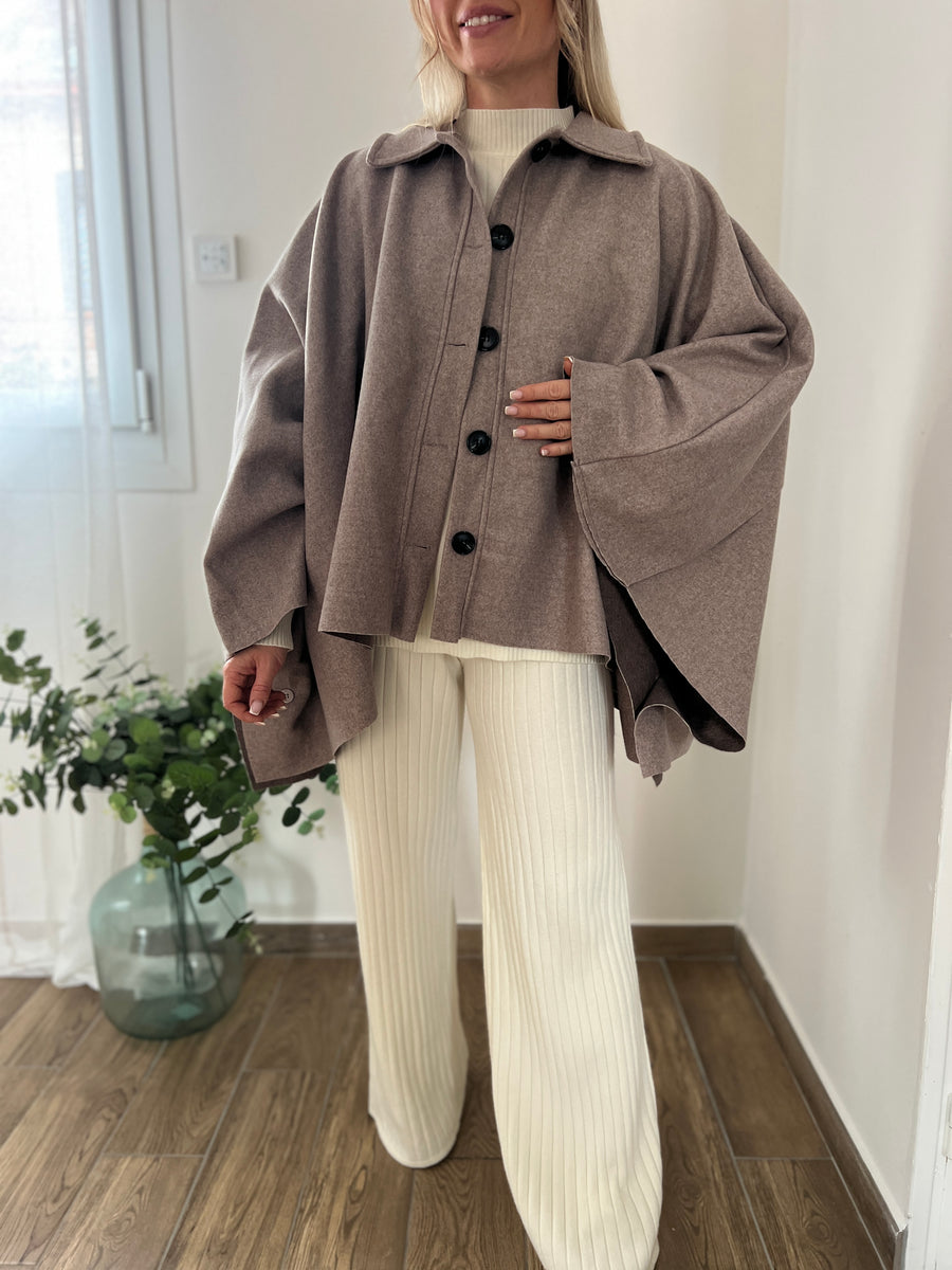 LE MANTEAU CAPE TAUPE