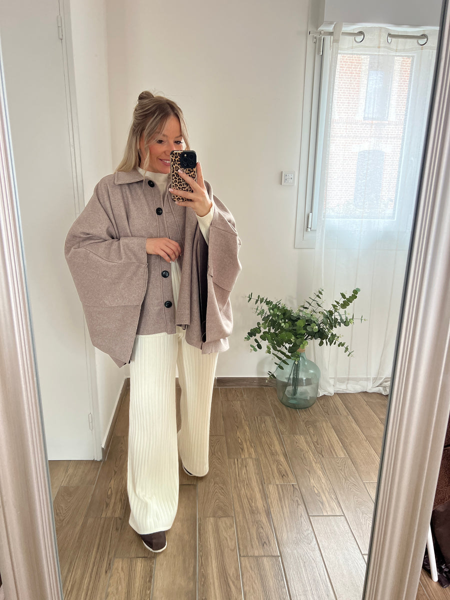 LE MANTEAU CAPE TAUPE