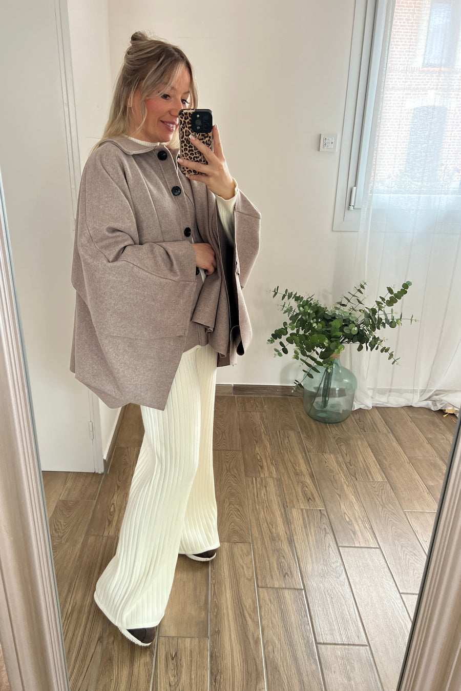 LE MANTEAU CAPE TAUPE