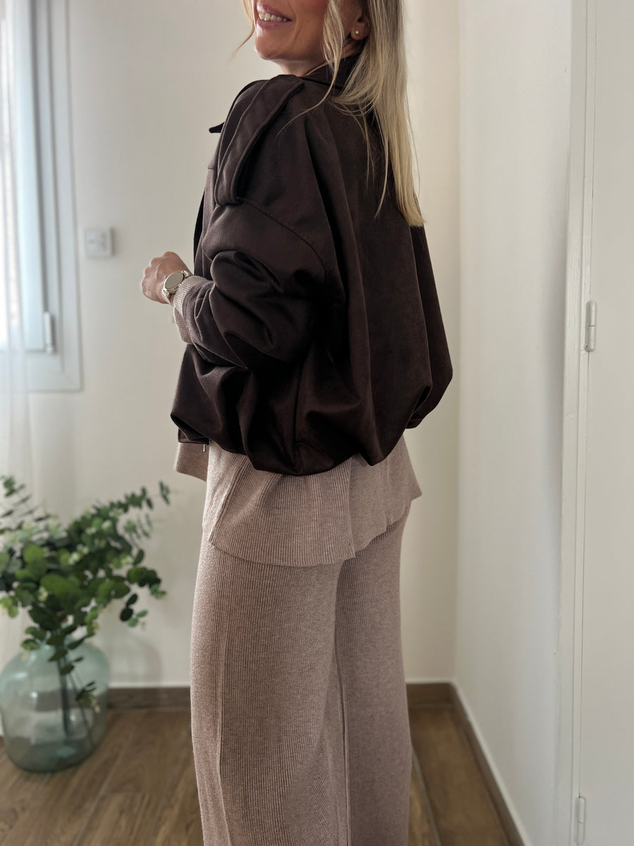 LE BOMBERS SUEDINE MARRON