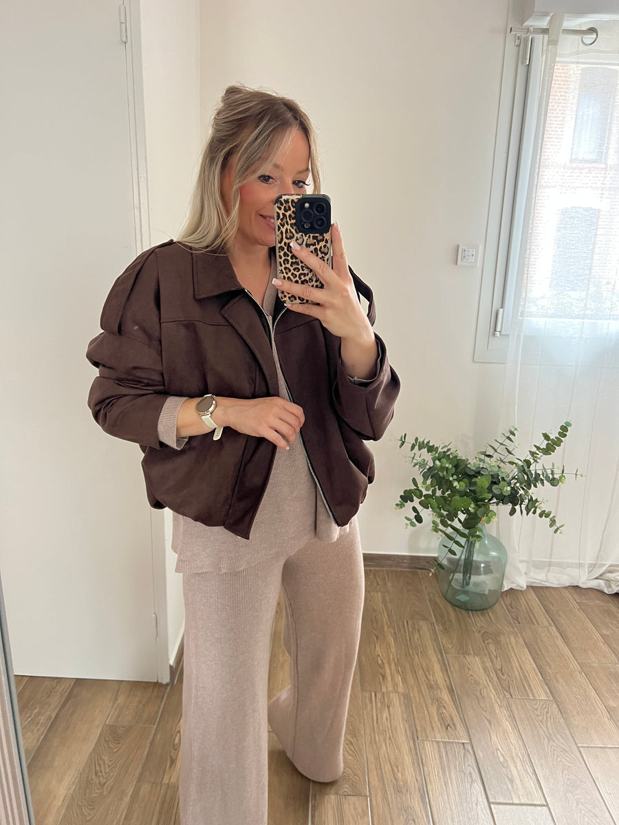 LE BOMBERS SUEDINE MARRON