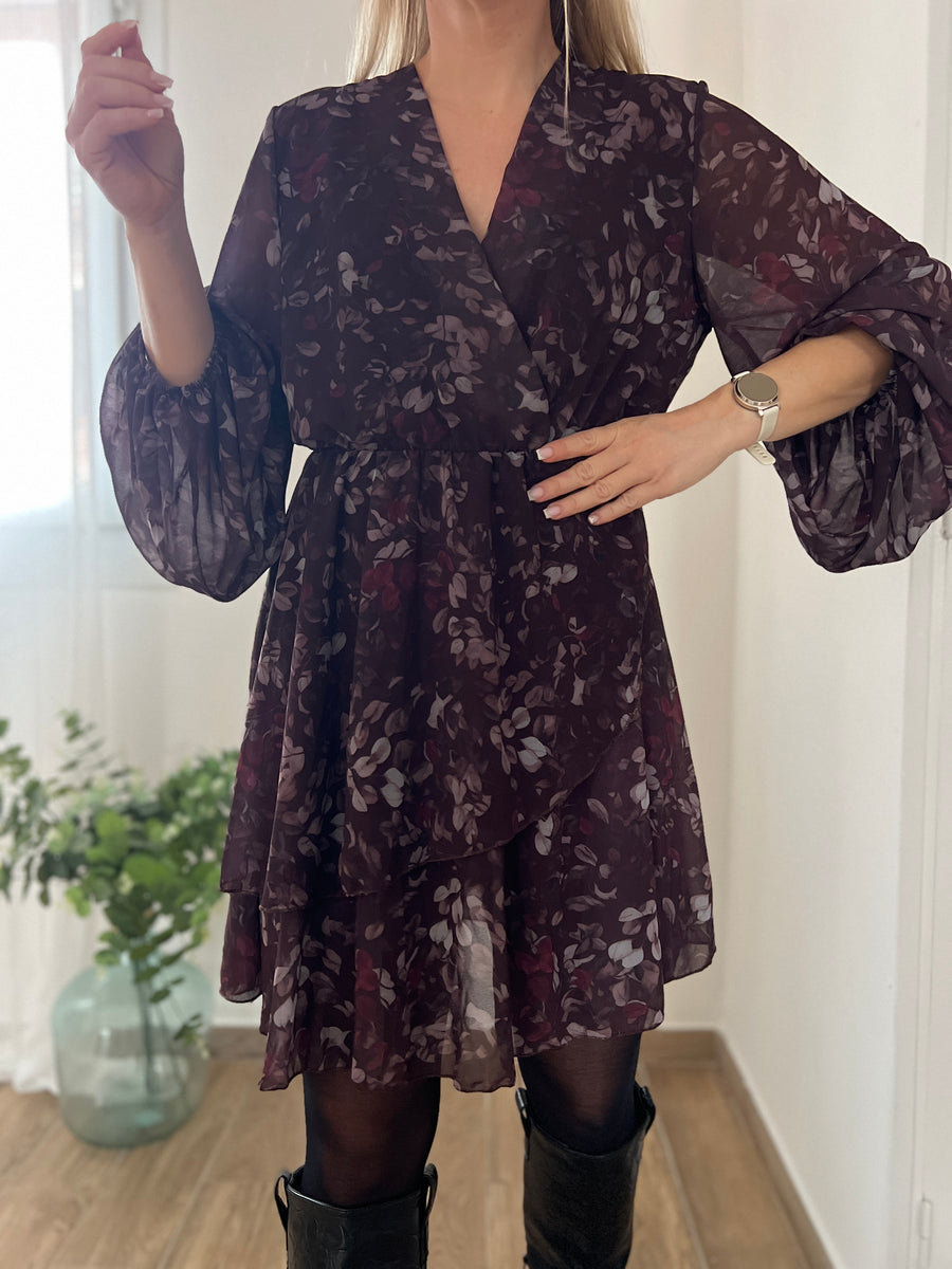 LA ROBE FLEURIE MARRON