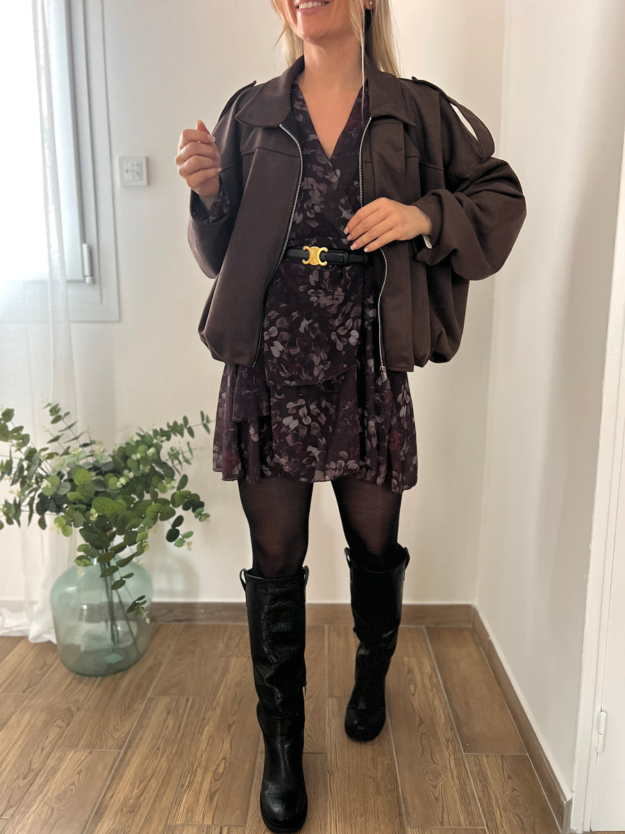 LA ROBE FLEURIE MARRON