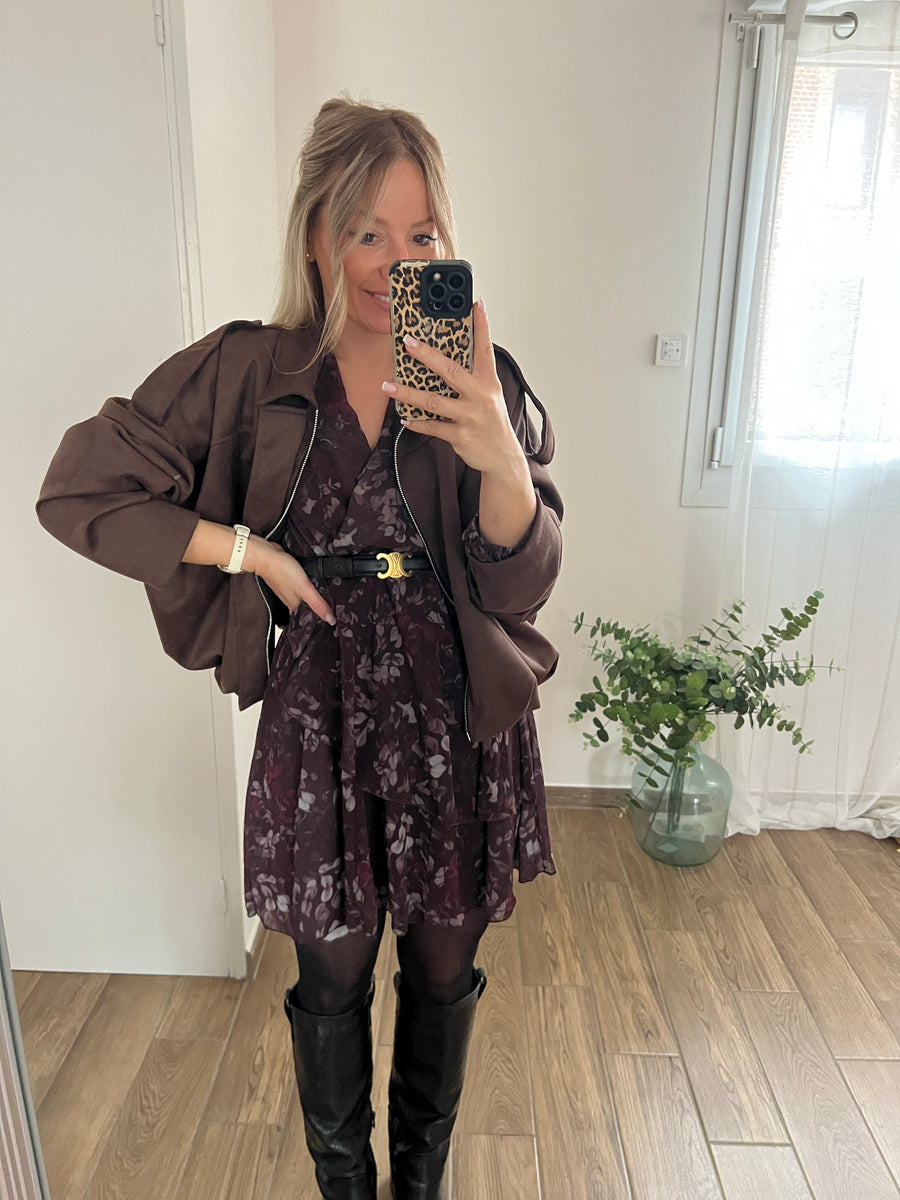 LA ROBE FLEURIE MARRON