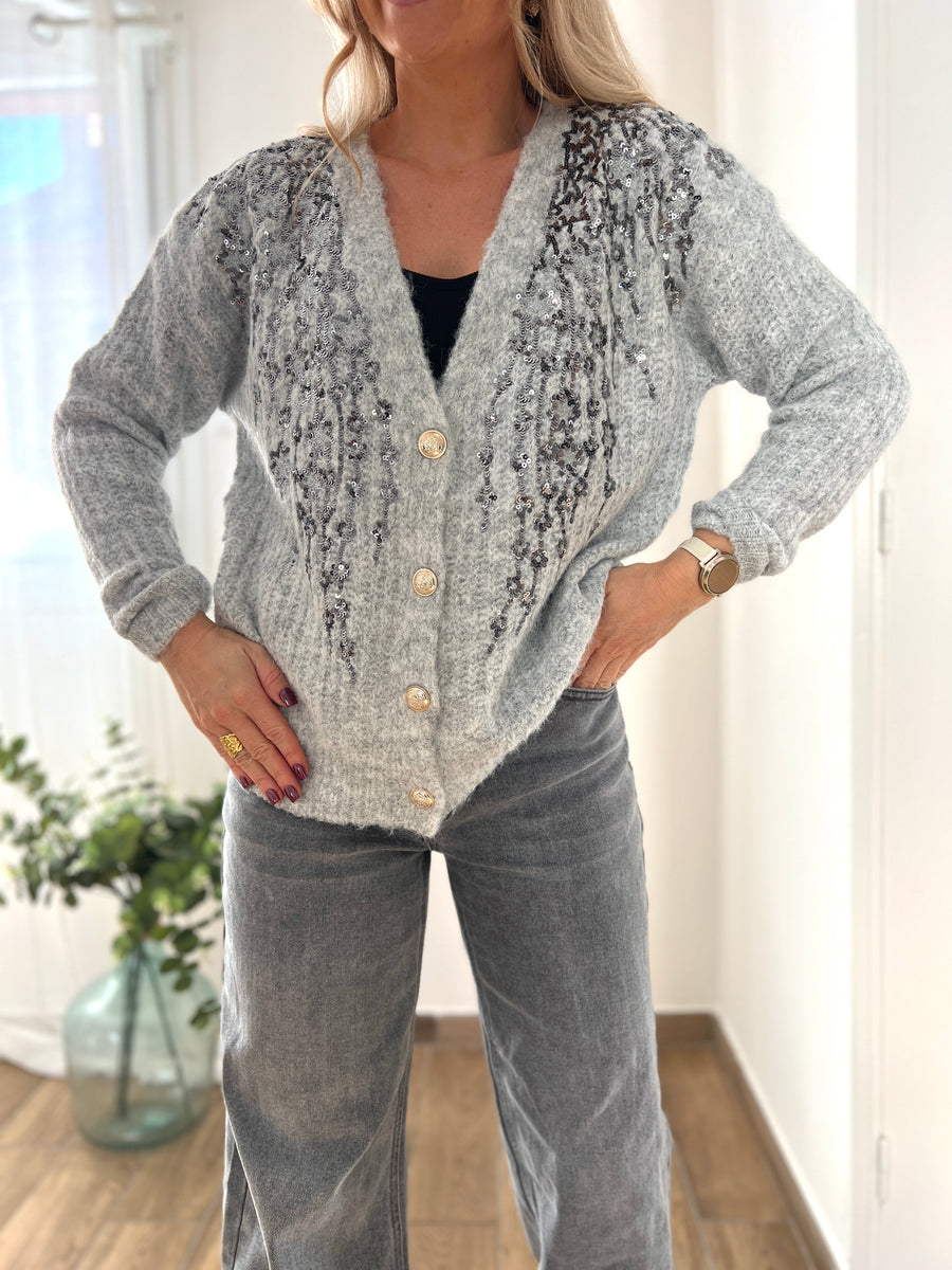 LE GILET GRIS SEQUINS
