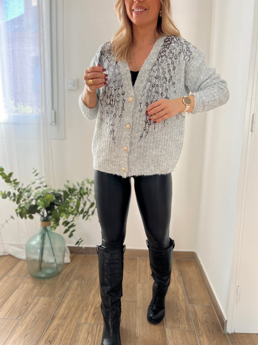 LE GILET GRIS SEQUINS