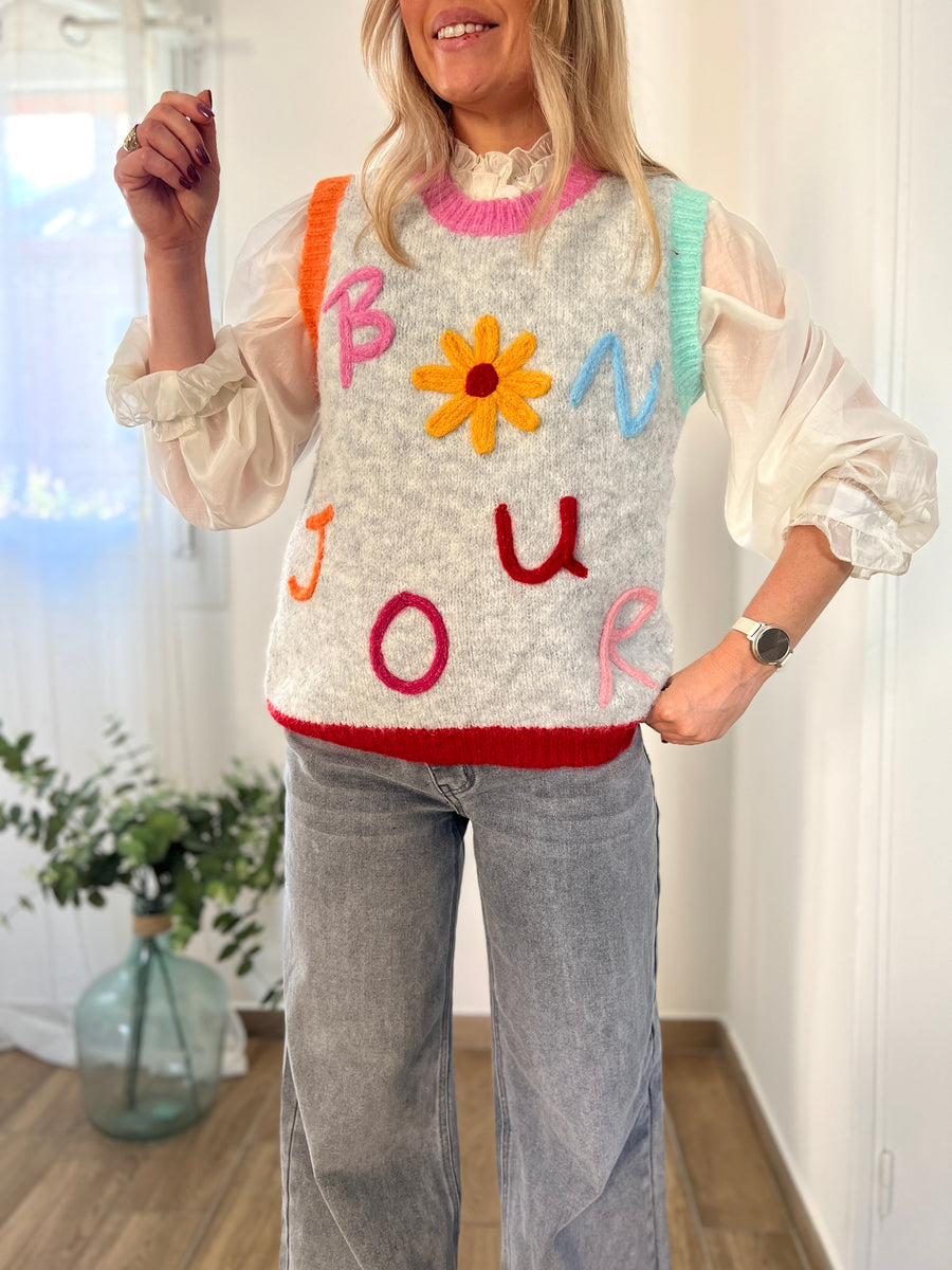 LE PULL SANS MANCHE PÉTILLANT