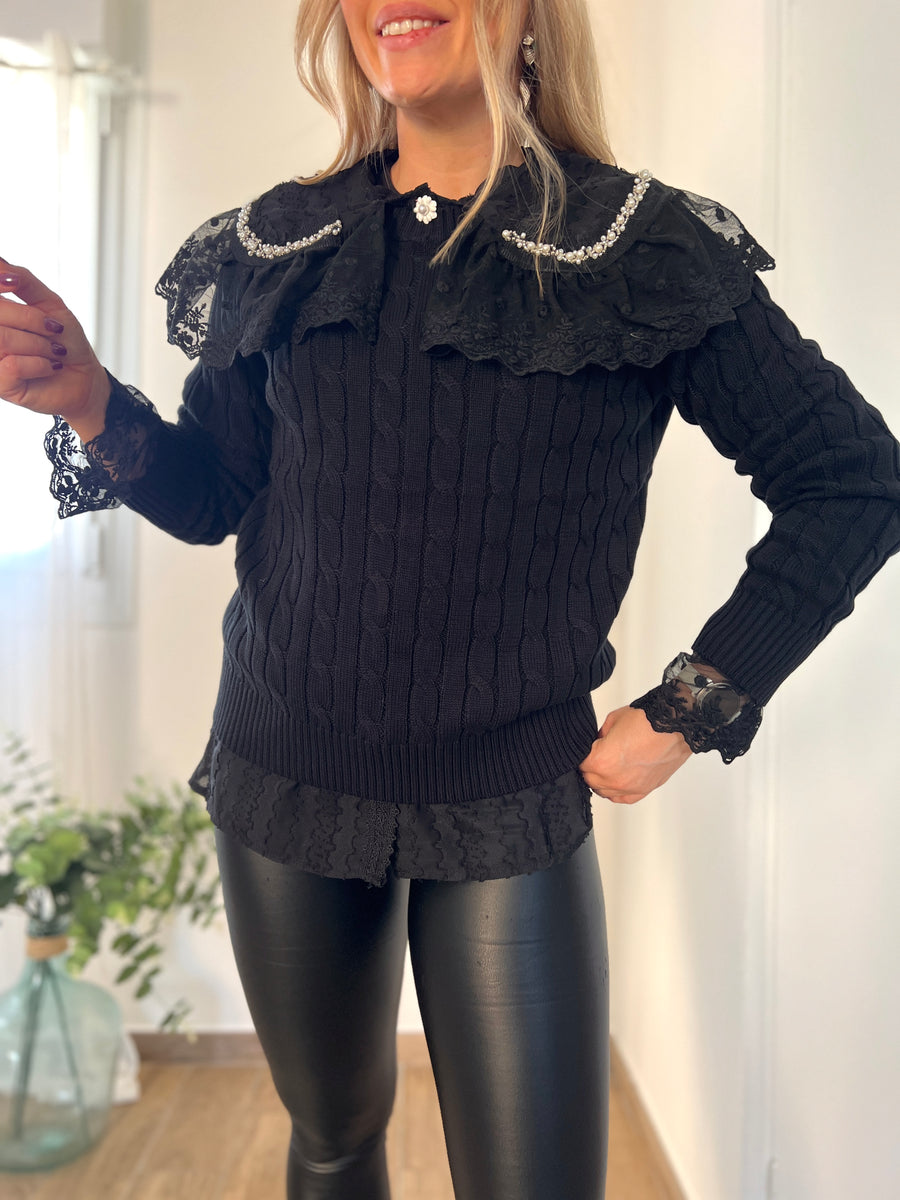 LE PULL BASIQUE NOIR