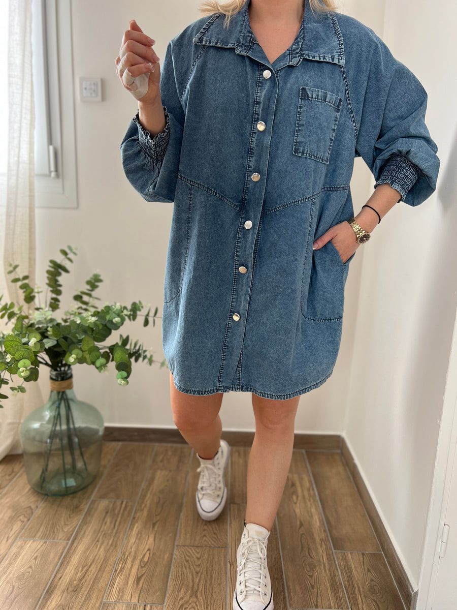 LA ROBE ÉVASÉE EN JEAN