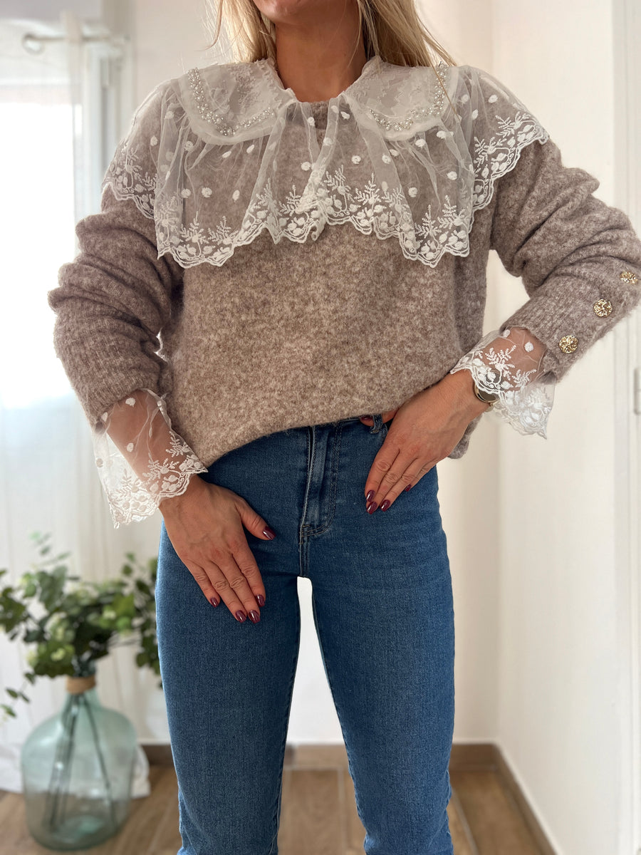 LA BLOUSE CLAUDINE PERLE ÉCRU