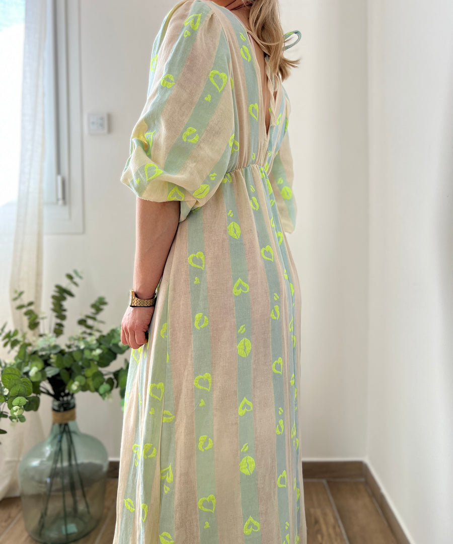 LA ROBE LONGUE BISOU JAUNE FLUO